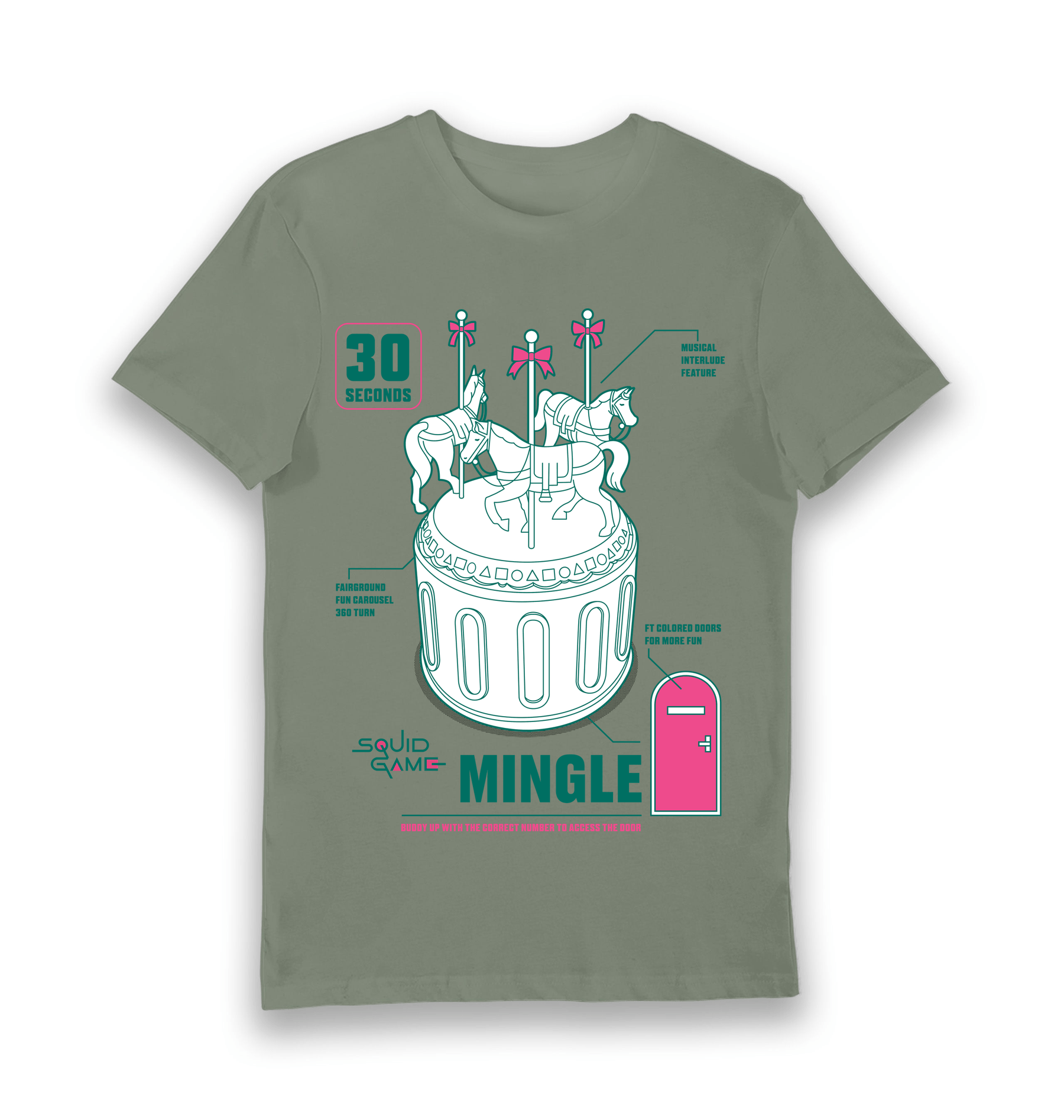 Khaki Printed T-shirt Front