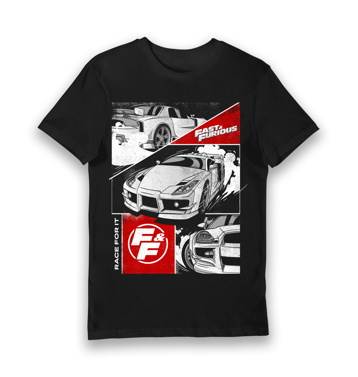 Black Printed T-shirt Front