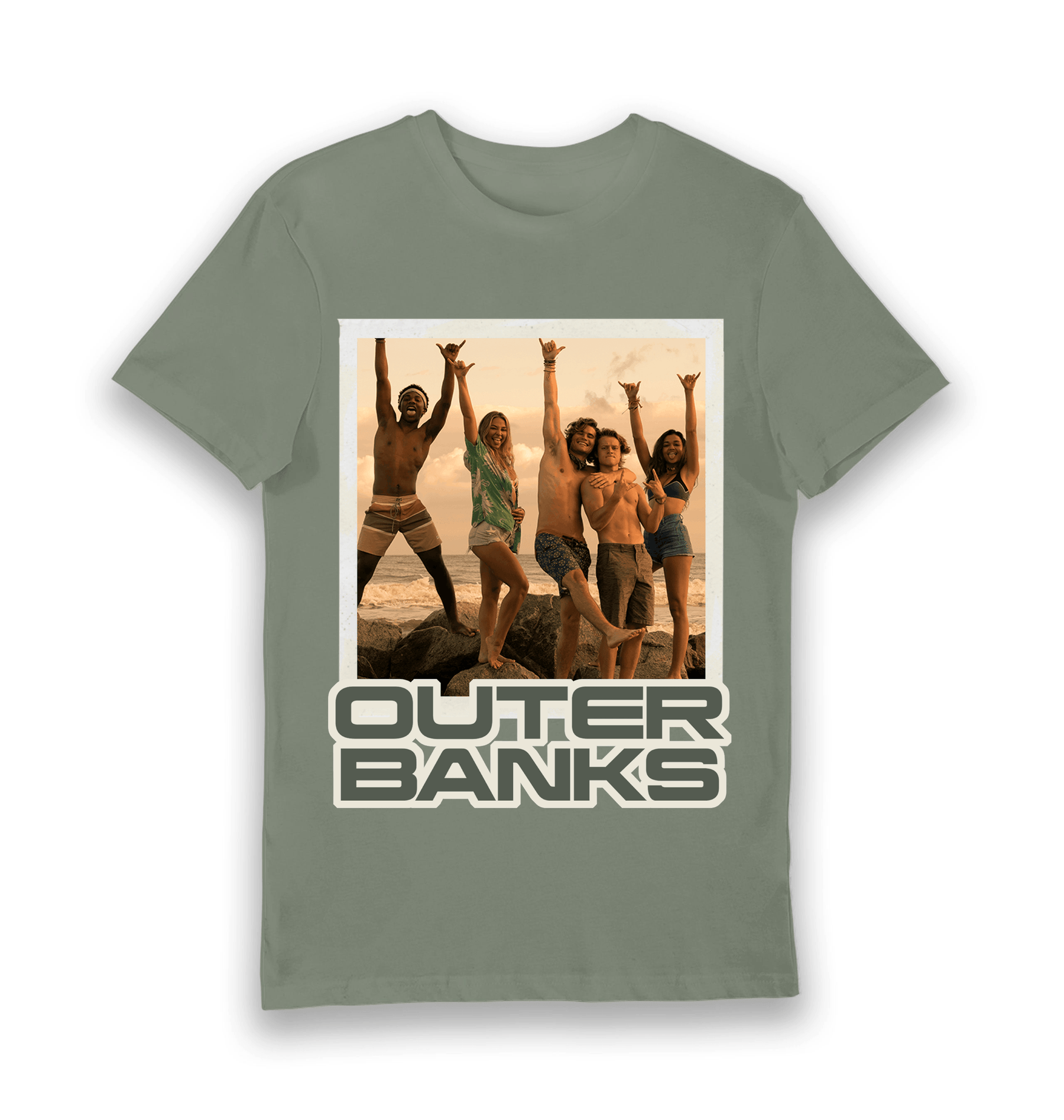 Khaki Printed T-shirt Front