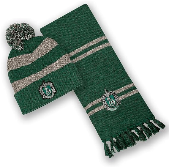 Harry Potter Slytherin Adults Hat and Scarf Winter Set