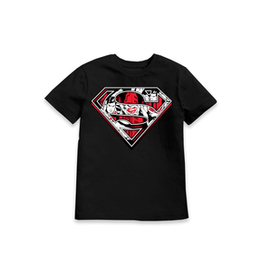 Black Printed Kids T-Shirt Front