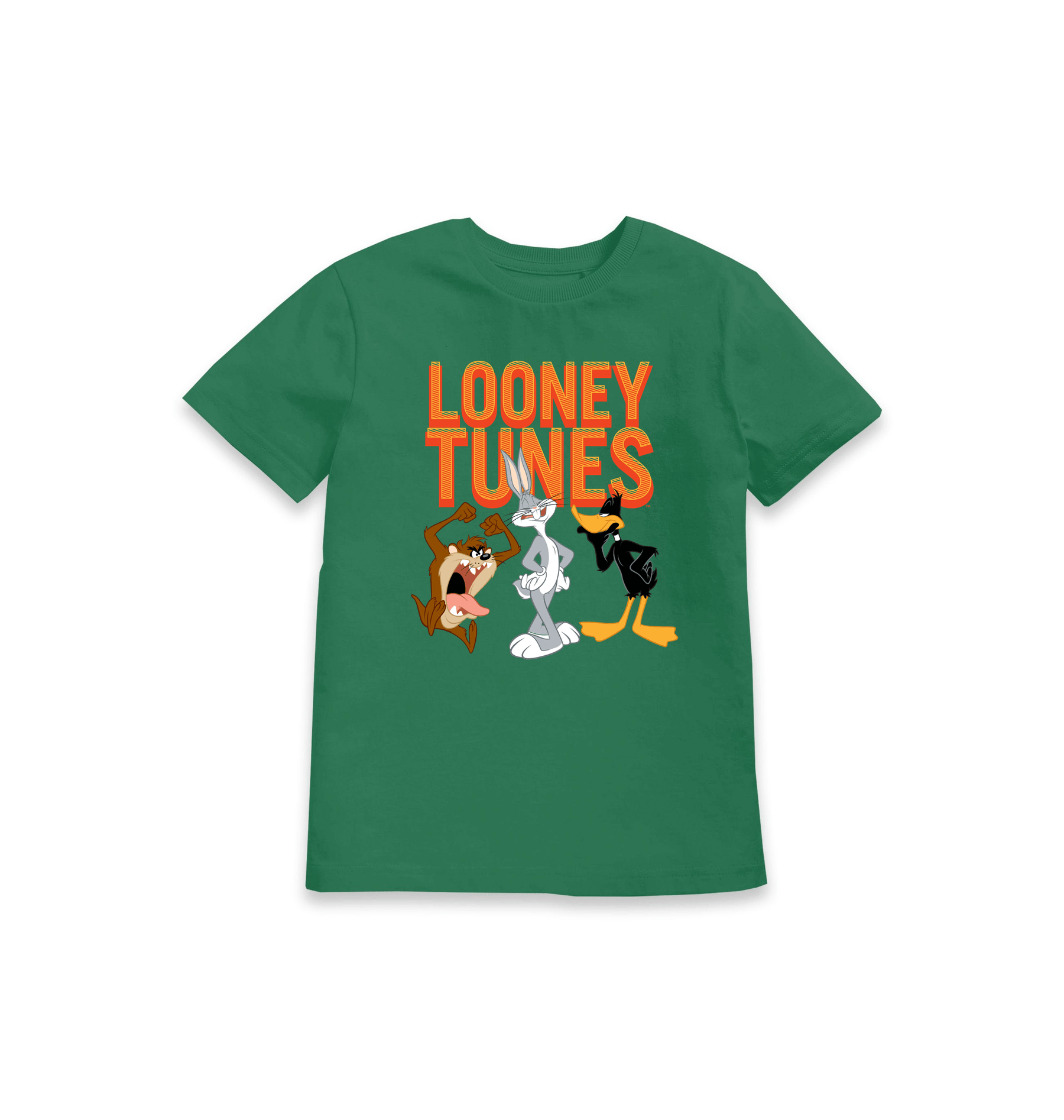 Green Printed Kids T-Shirt Front