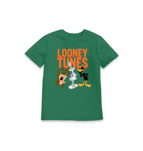Green Printed Kids T-Shirt Front