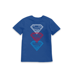 Blue Printed Kids T-Shirt Front