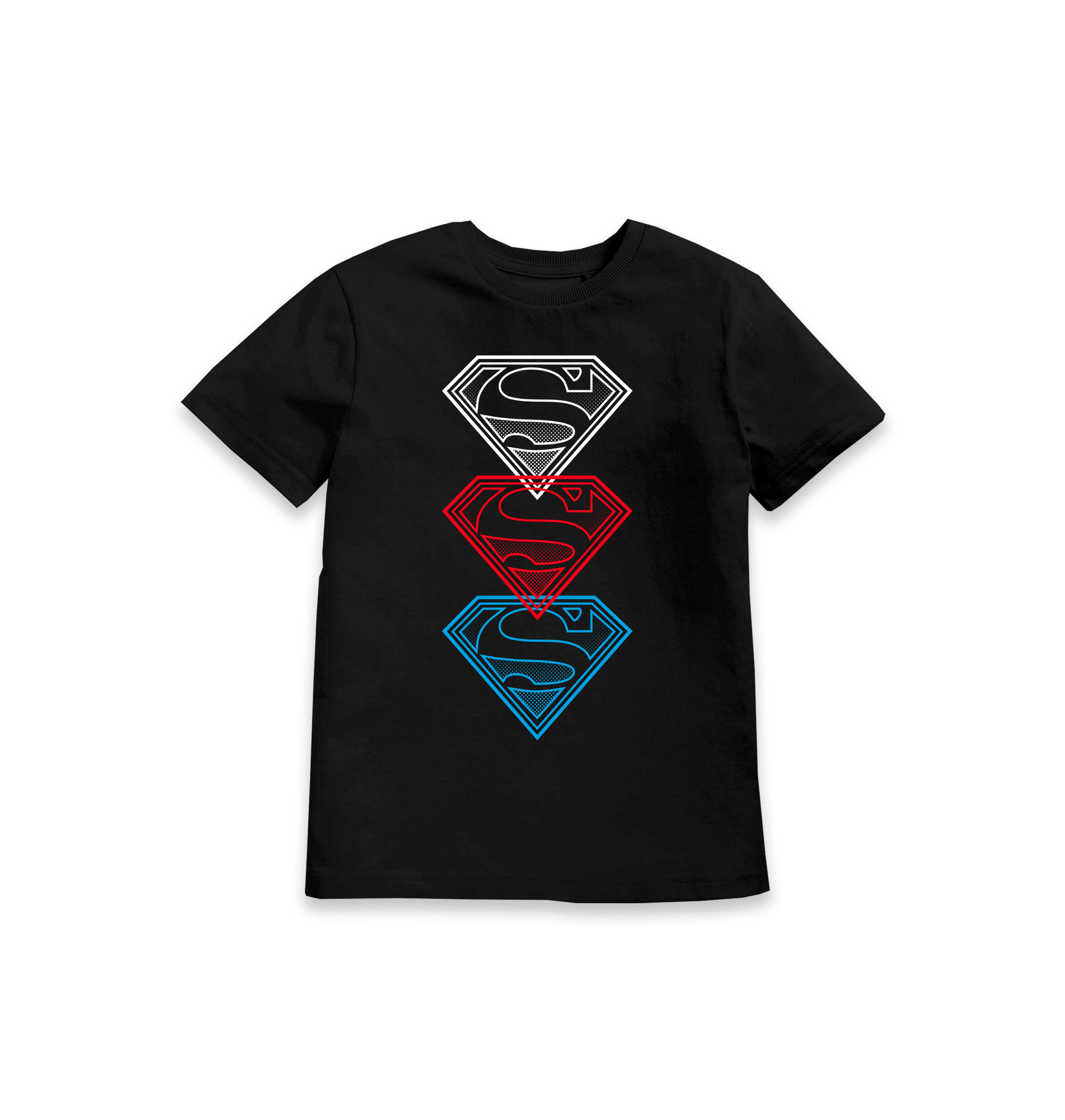 Black Printed Kids T-Shirt Front