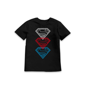 Black Printed Kids T-Shirt Front