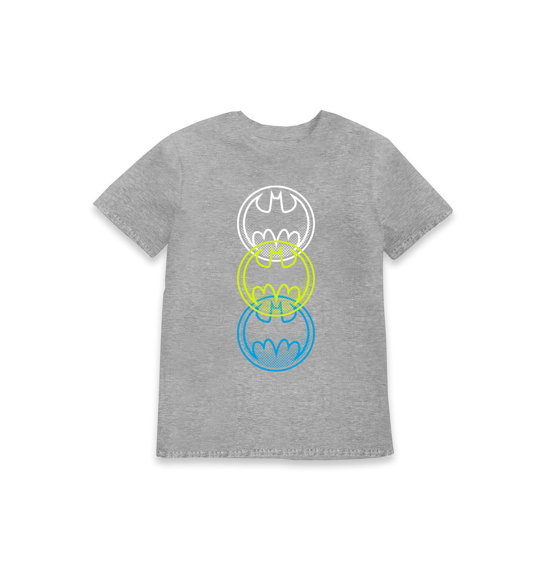 Grey Marl Printed Kids T-Shirt Front