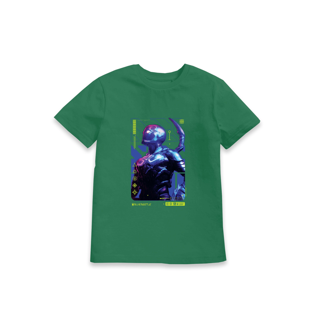 Green Printed Kids T-Shirt Front