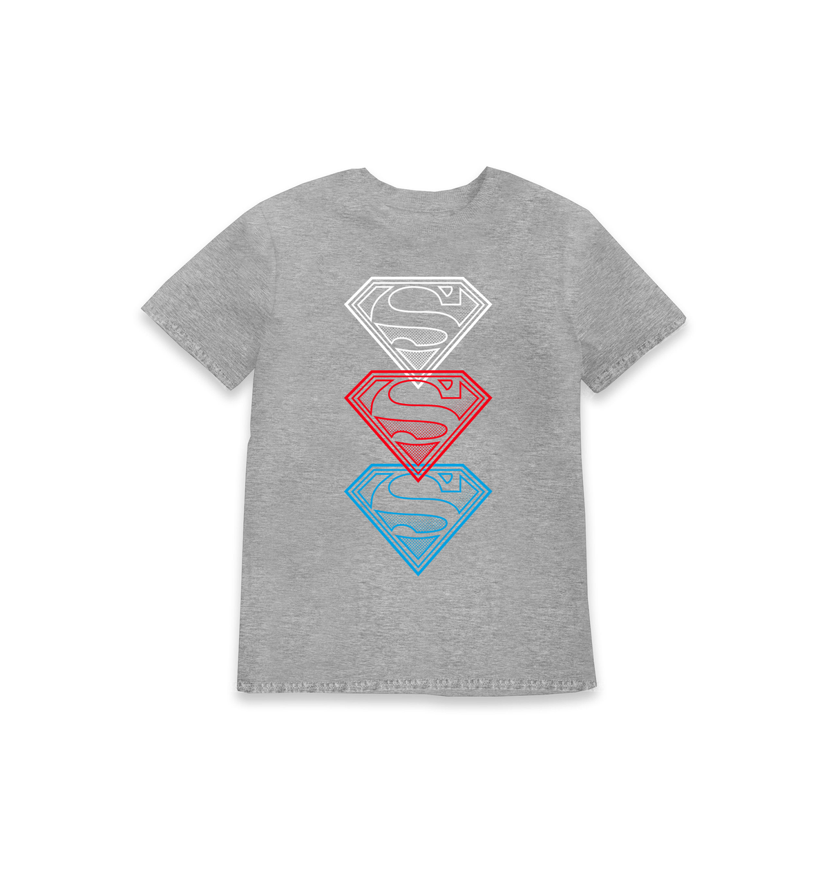 Grey Marl Printed Kids T-Shirt Front