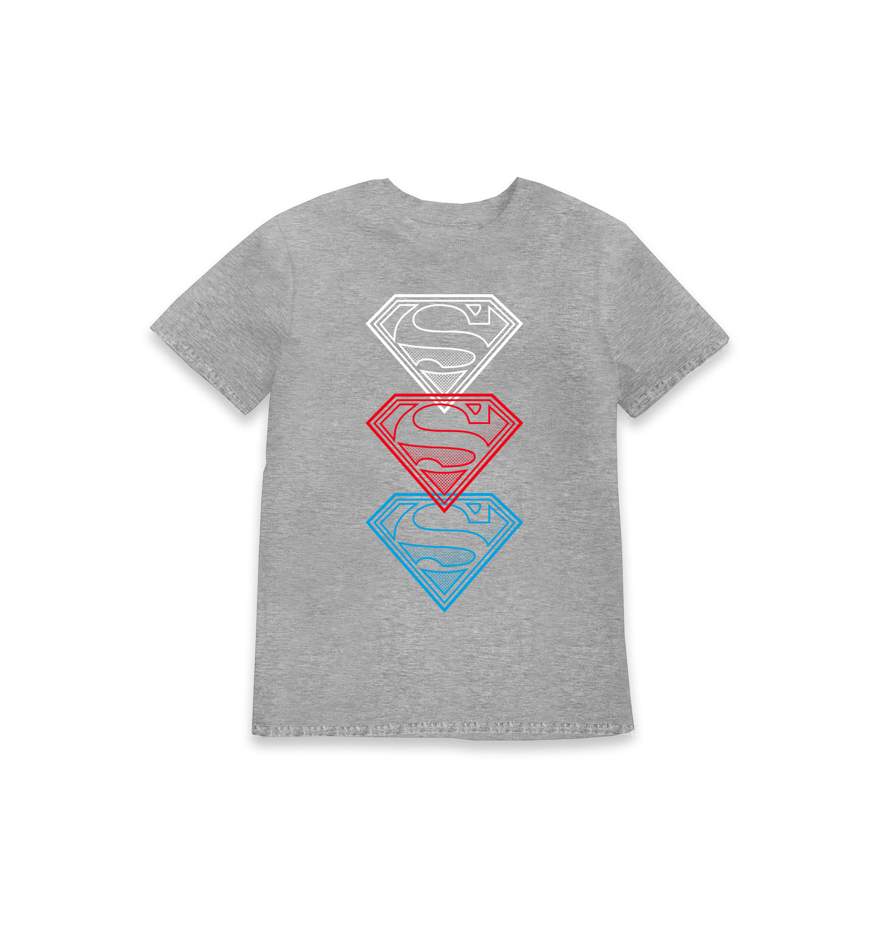 Grey Marl Printed Kids T-Shirt Front