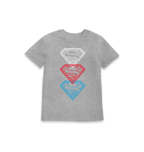 Grey Marl Printed Kids T-Shirt Front