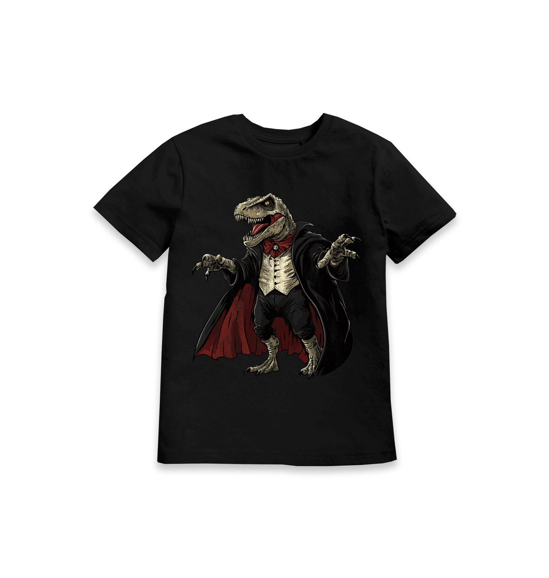 Black Printed Kids T-Shirt Front