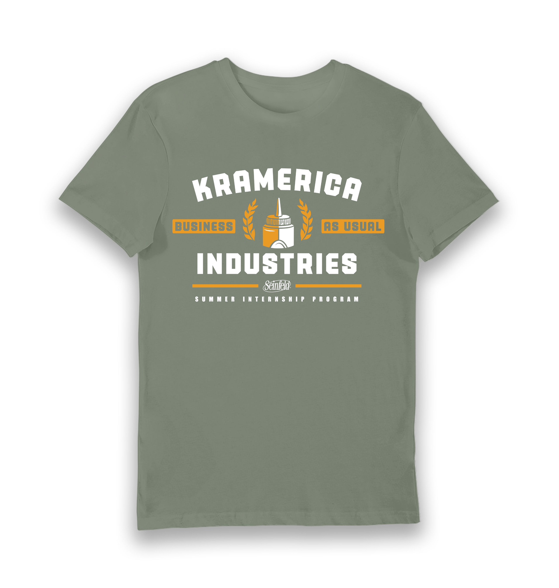 Khaki Printed T-shirt Front
