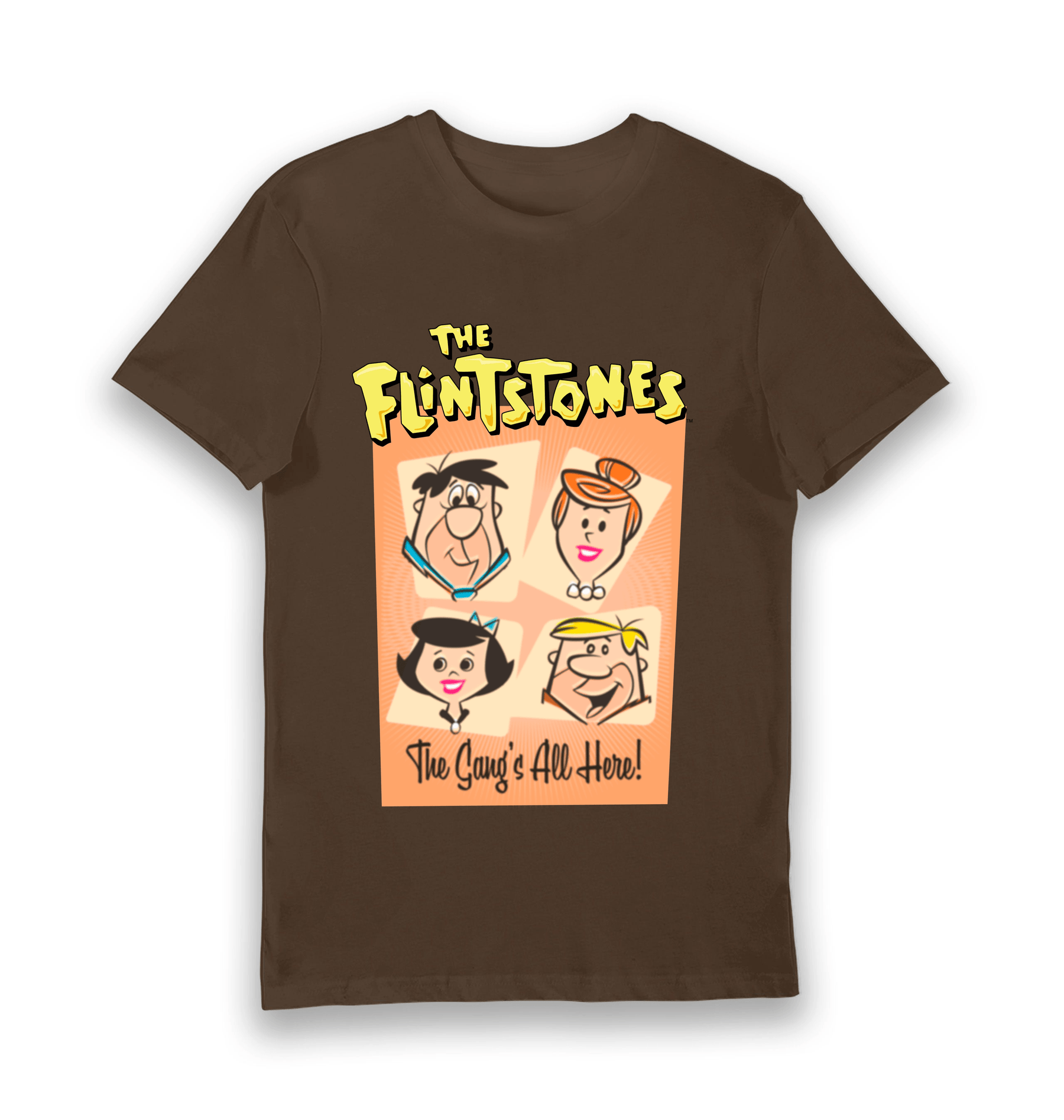 Brown Printed T-shirt Front