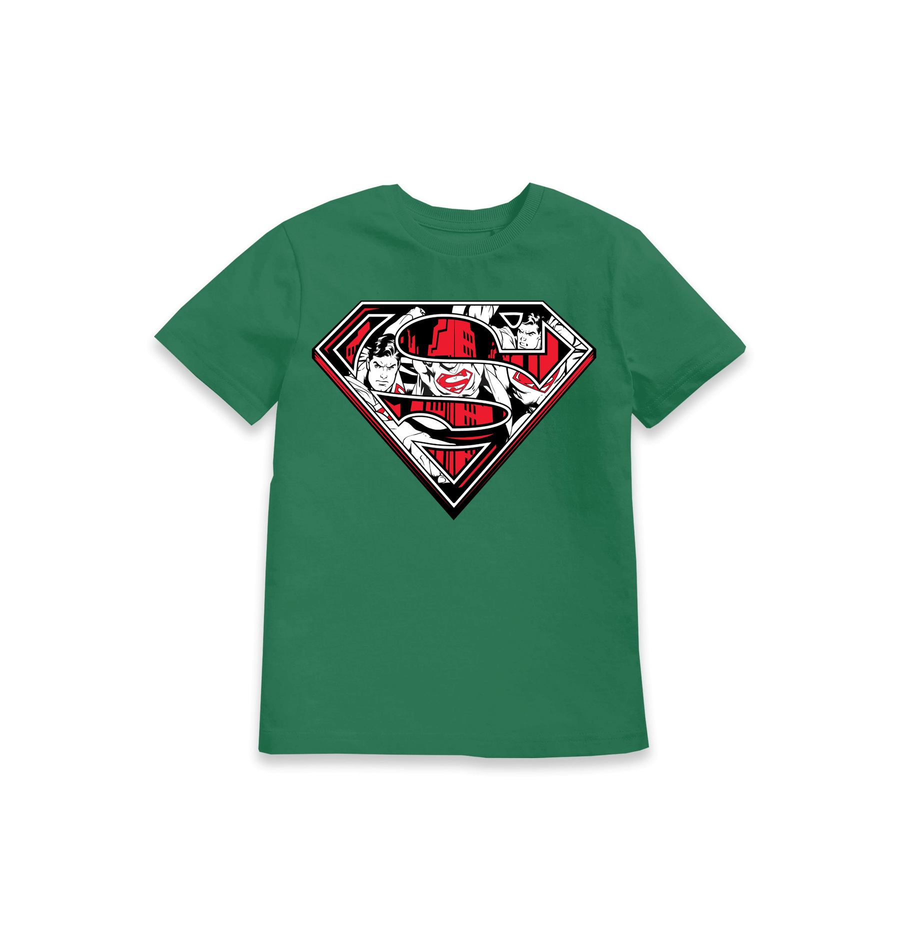 Green Printed Kids T-Shirt Front