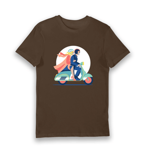 Brown Printed T-shirt Front