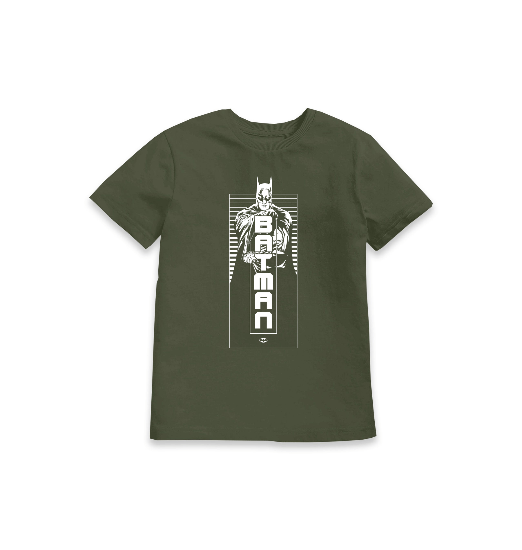 Khaki Printed Kids T-Shirt Front