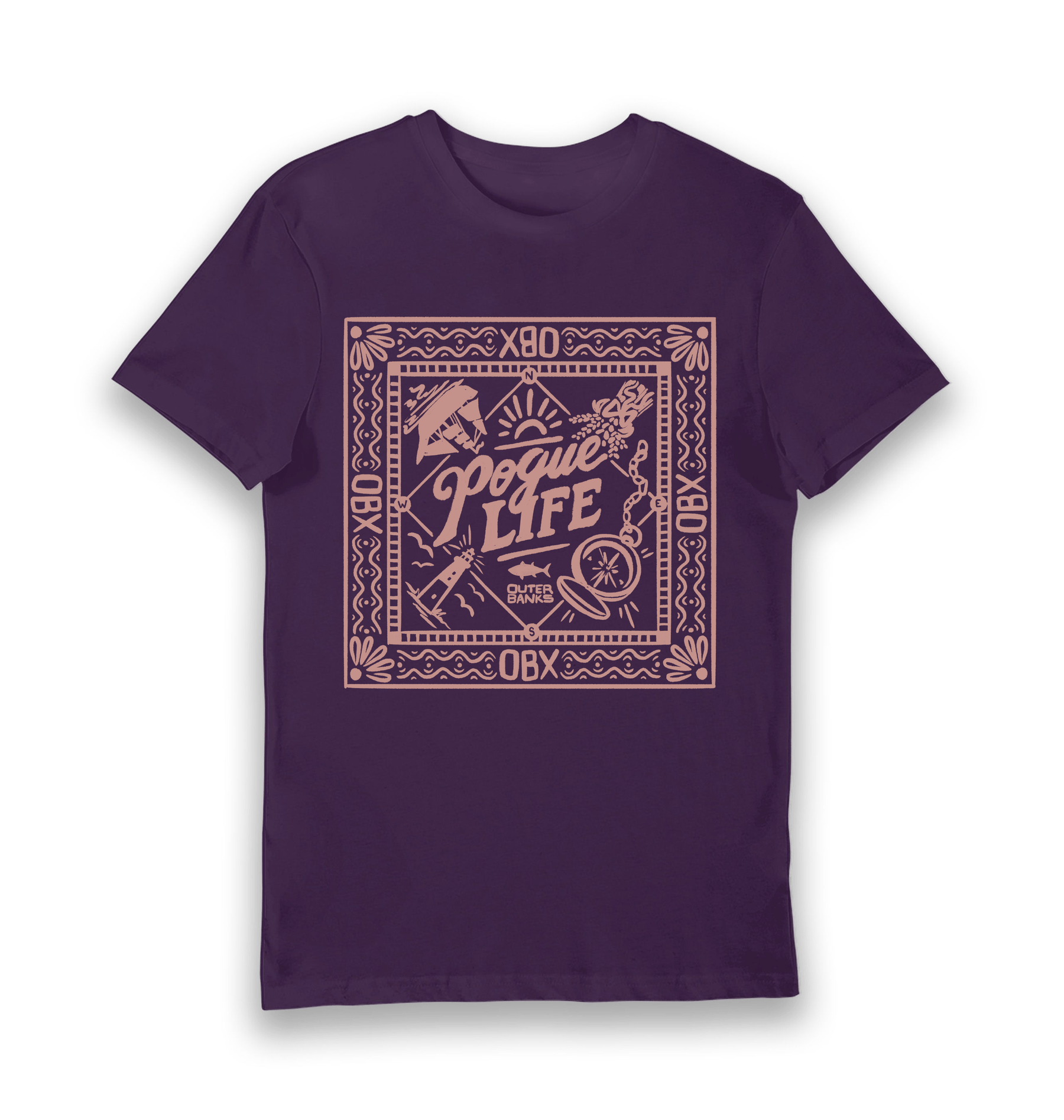 Purple Printed T-shirt Front