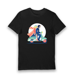 Black Printed T-shirt Front
