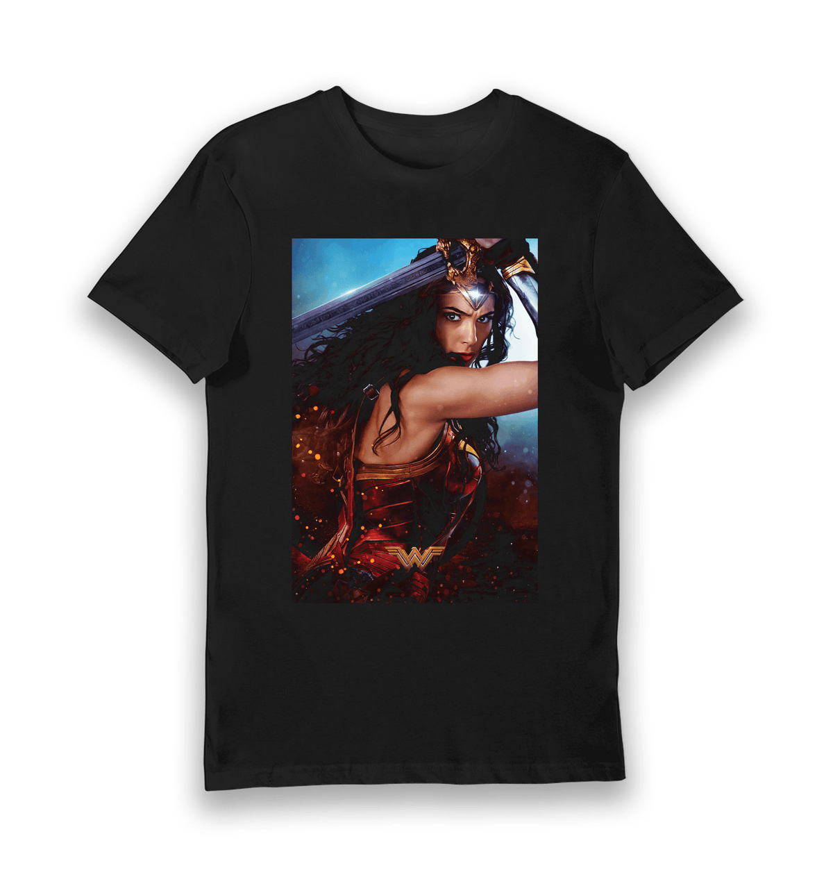 Black Printed T-shirt Front