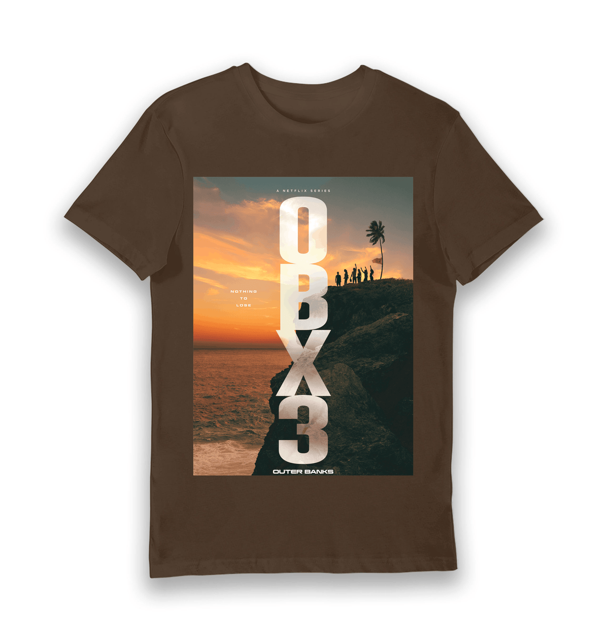 Brown Printed T-shirt Front