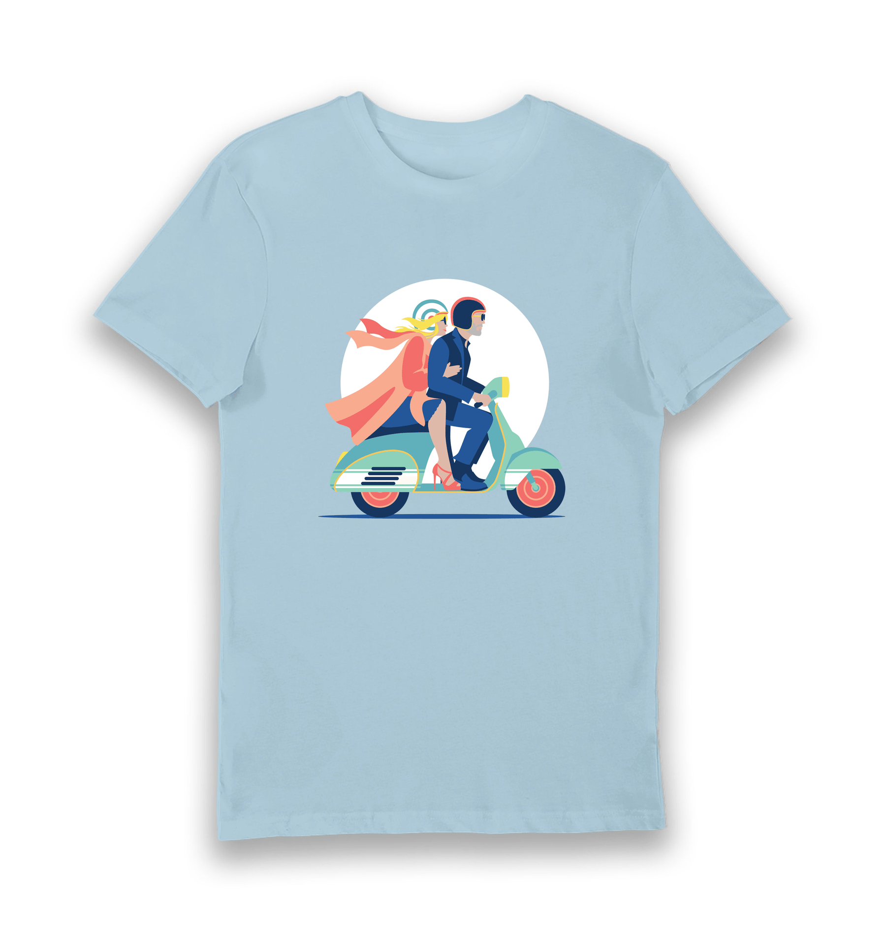 Light Blue Printed T-shirt Front