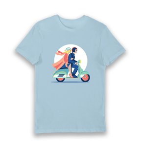 Light Blue Printed T-shirt Front