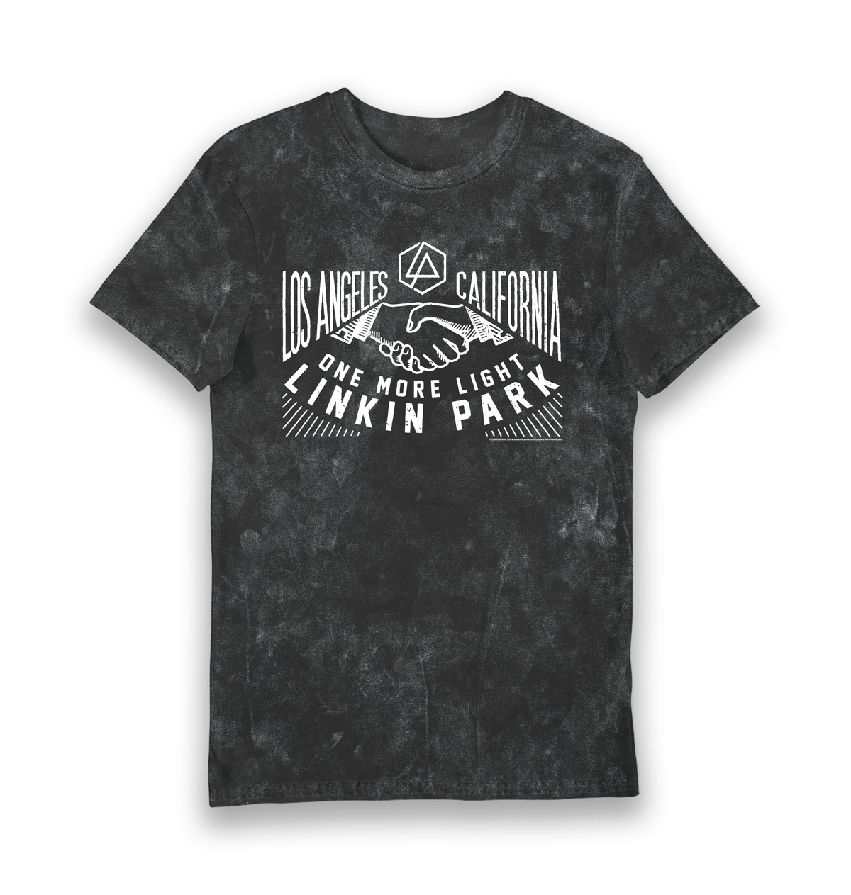 Black Snow Wash Printed T-shirt Front
