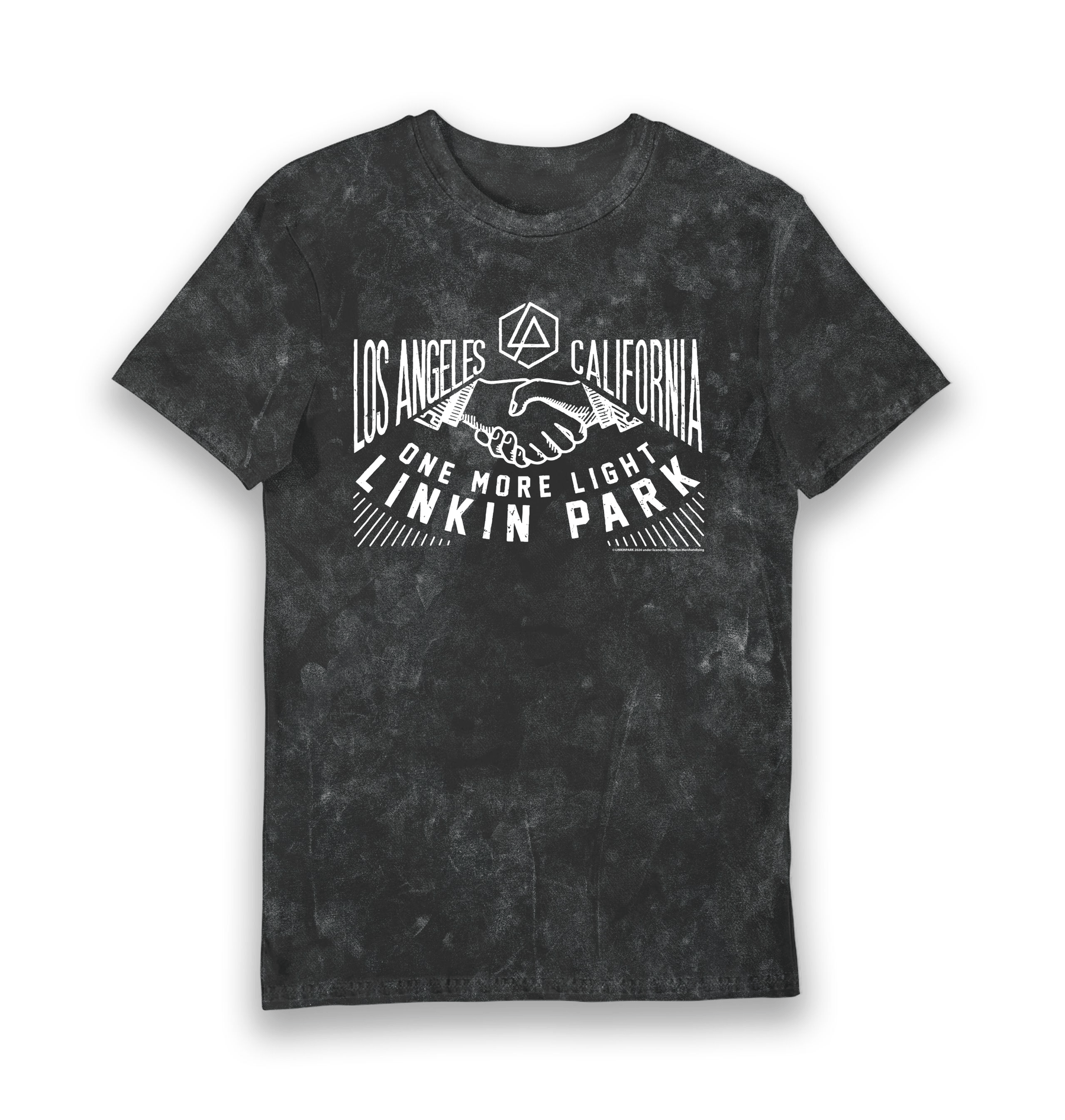 Black Snow Wash Printed T-shirt Front