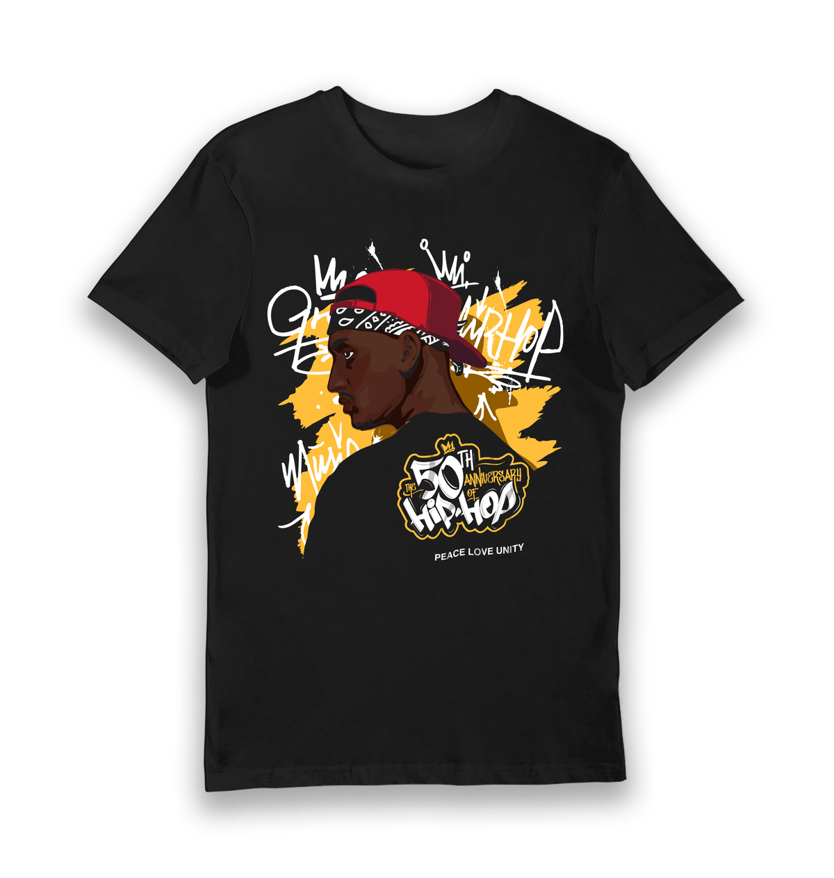Black Printed T-shirt Front