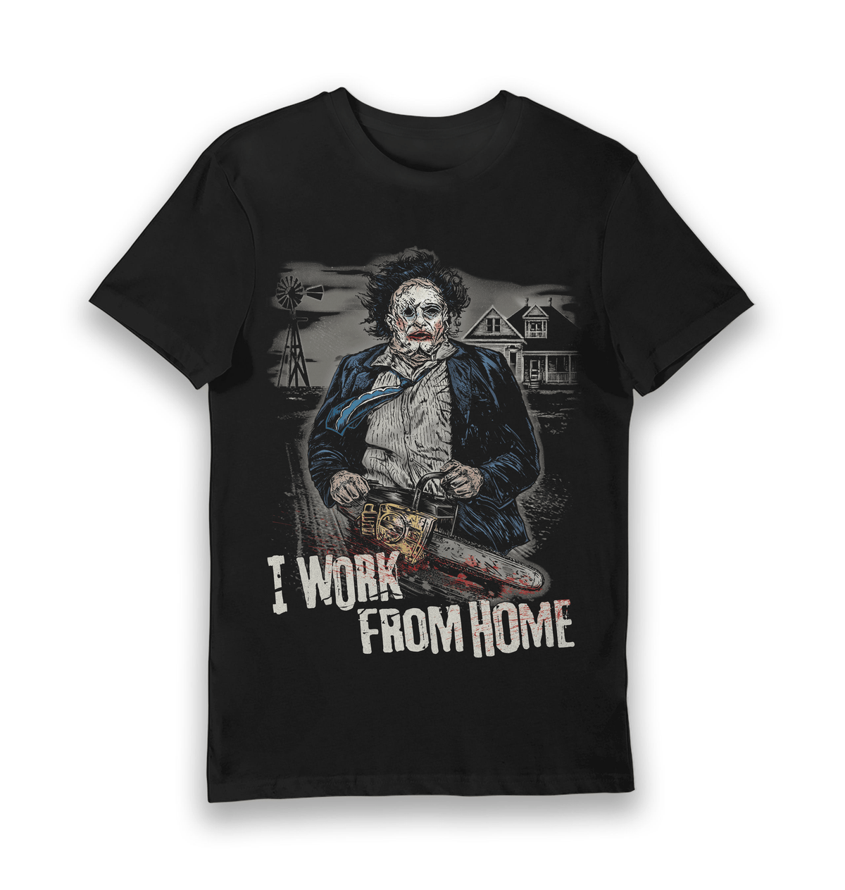 Black Printed T-shirt Front