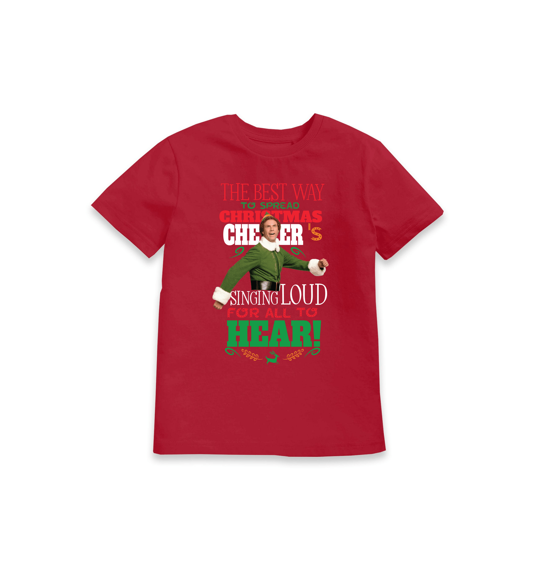 Red Printed Kids T-Shirt Front