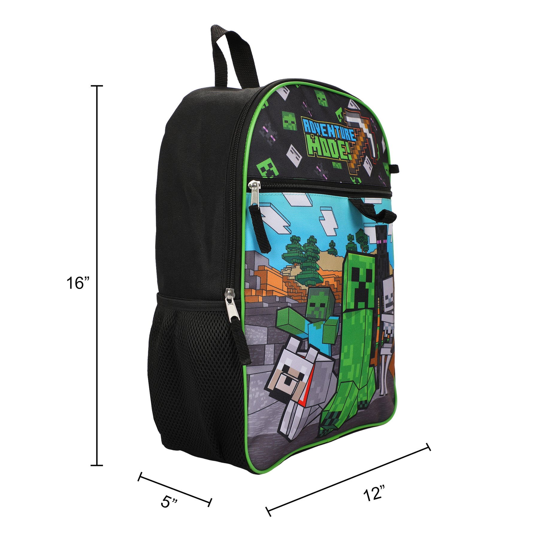 Minecraft Adventure Mode Backpack 5 Piece Set