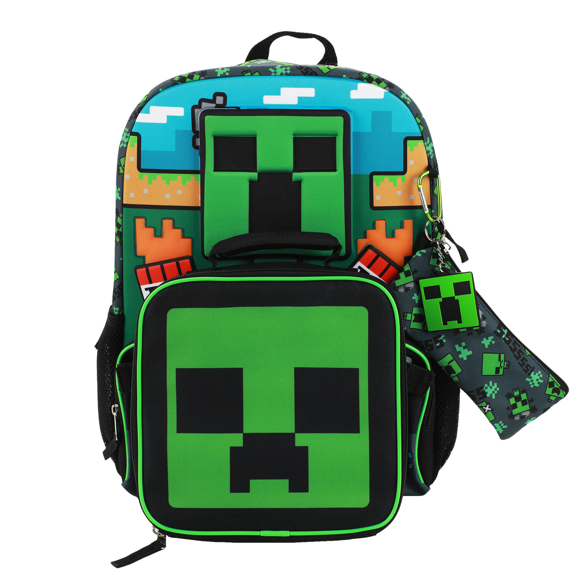 Minecraft Creeper 5 pc Youth Backpack Set