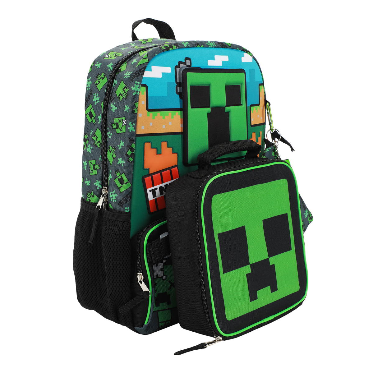 Minecraft Creeper 5 pc Youth Backpack Set