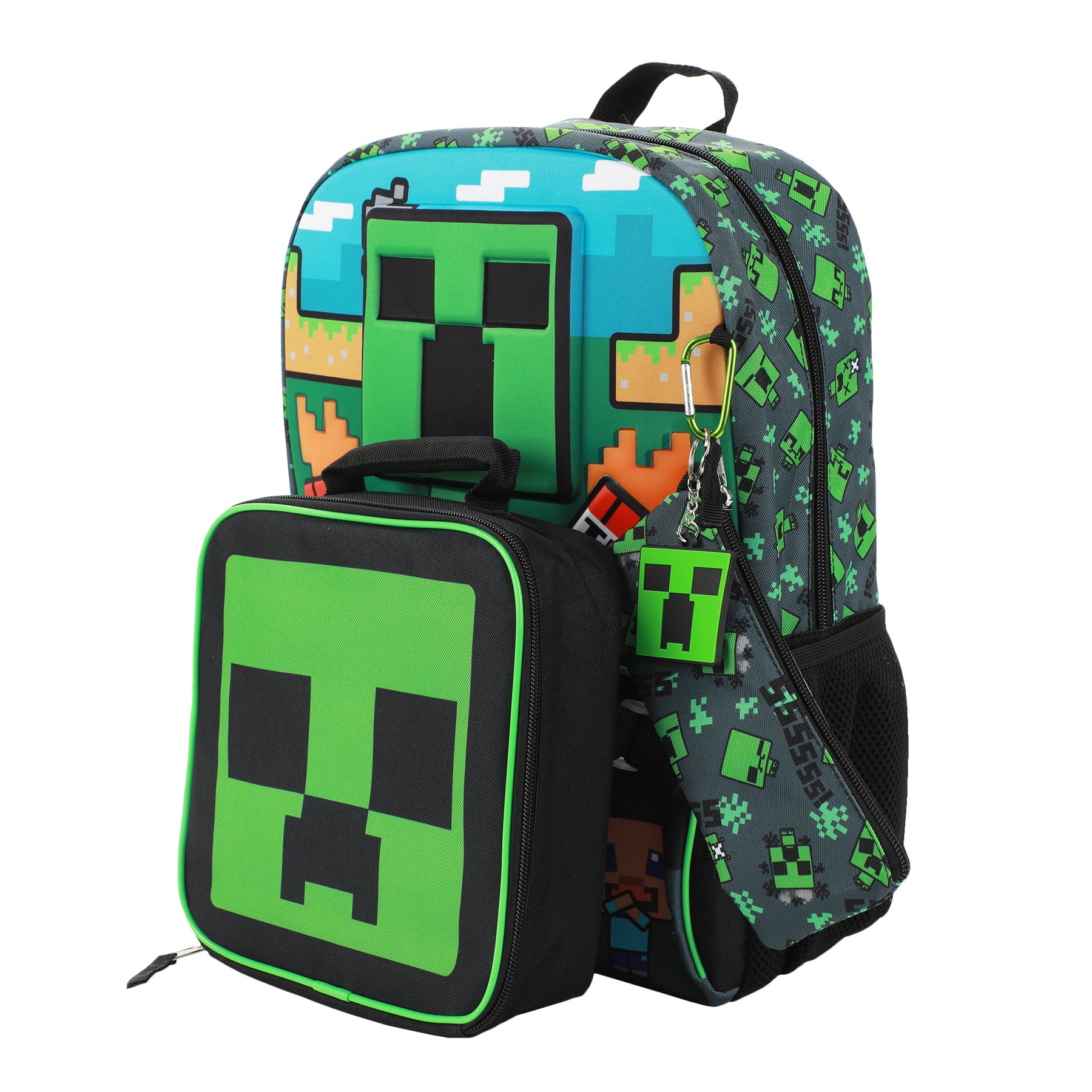 Minecraft Creeper 5 pc Youth Backpack Set