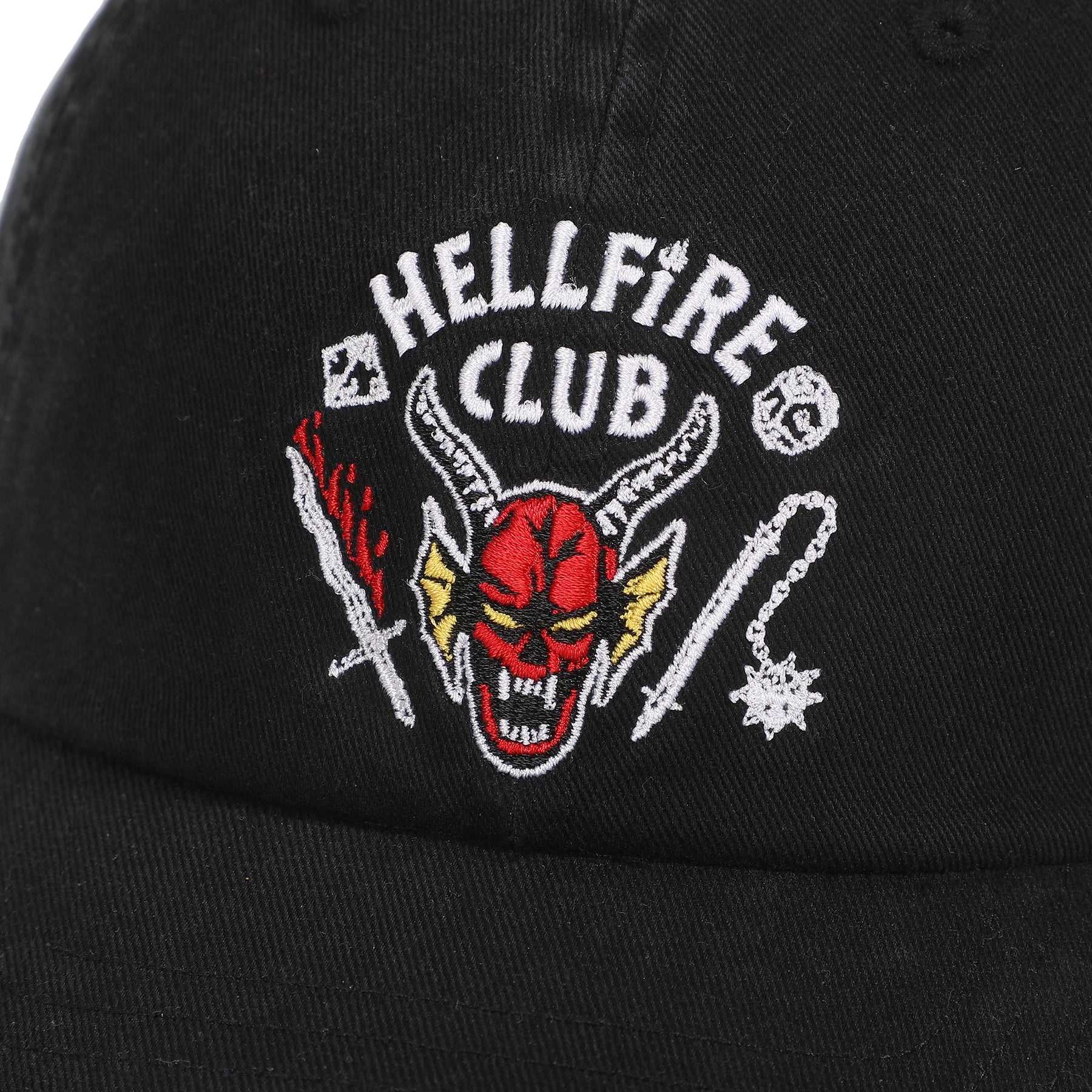 Stranger Things Hellfire Club Black Unstructured Baseball Cap