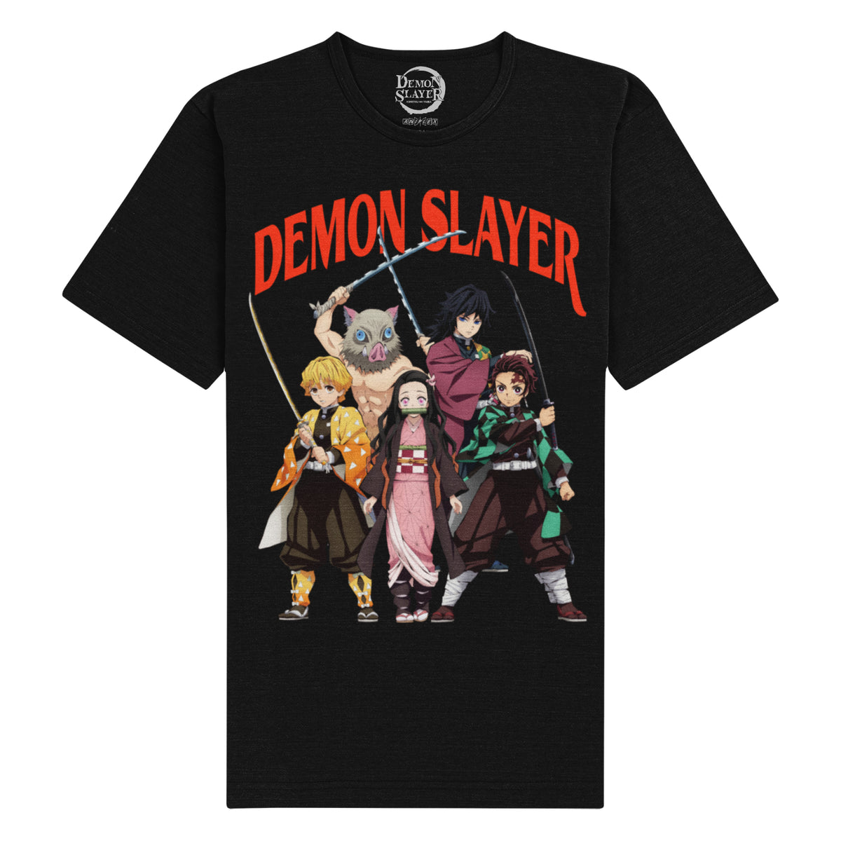 Demon Slayer - Group Black Unisex Black T-Shirt