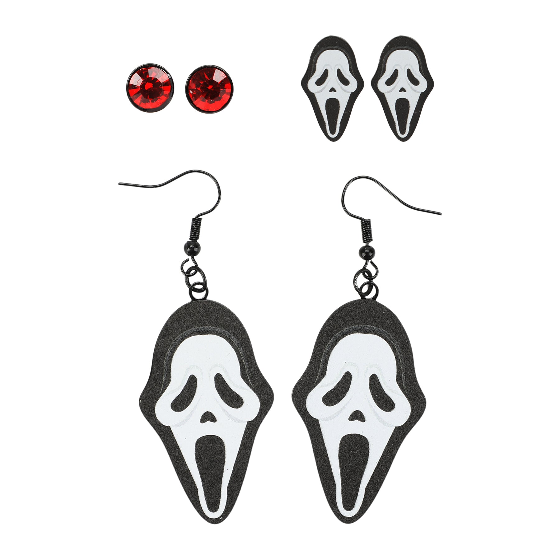 Ghost Face 3 Pack Earring Set