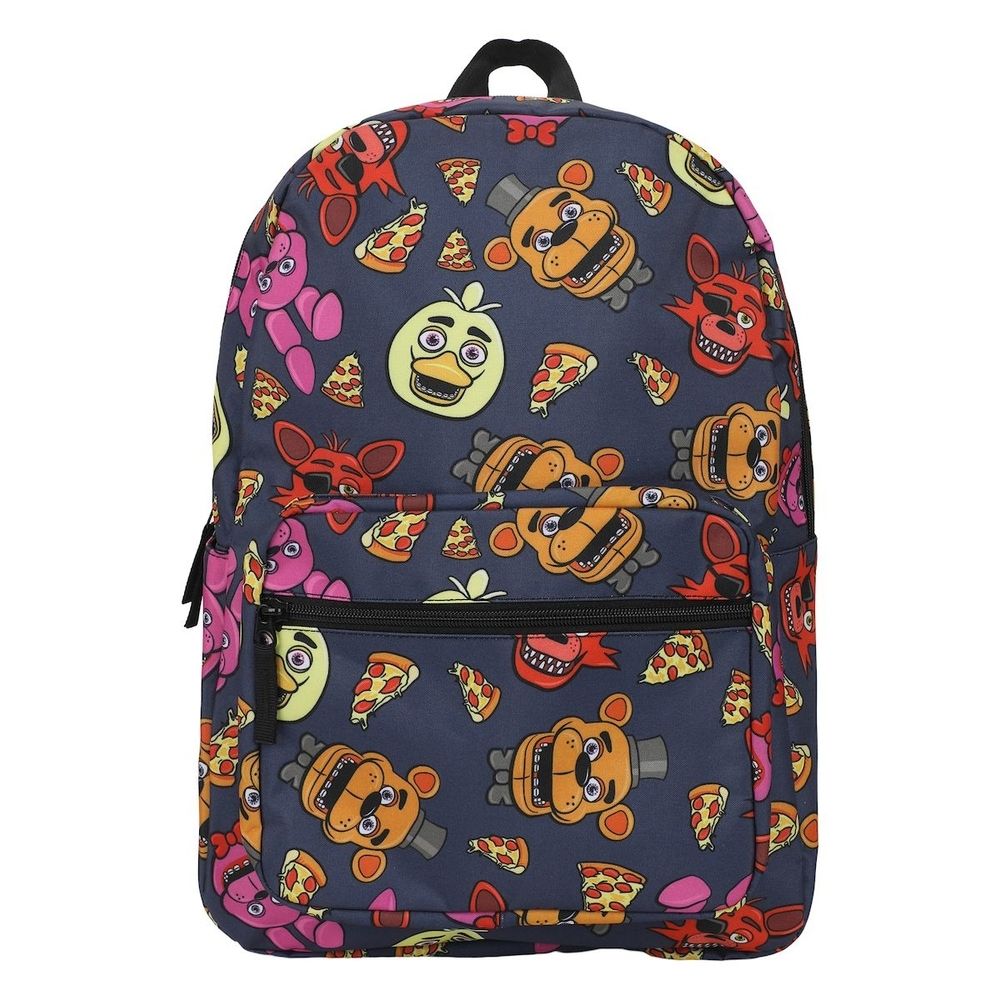 Five Nights At Freddy's Characters School Backpack, FNAF Chica Foxy Bonnie, Multi-color, One size, Classic
