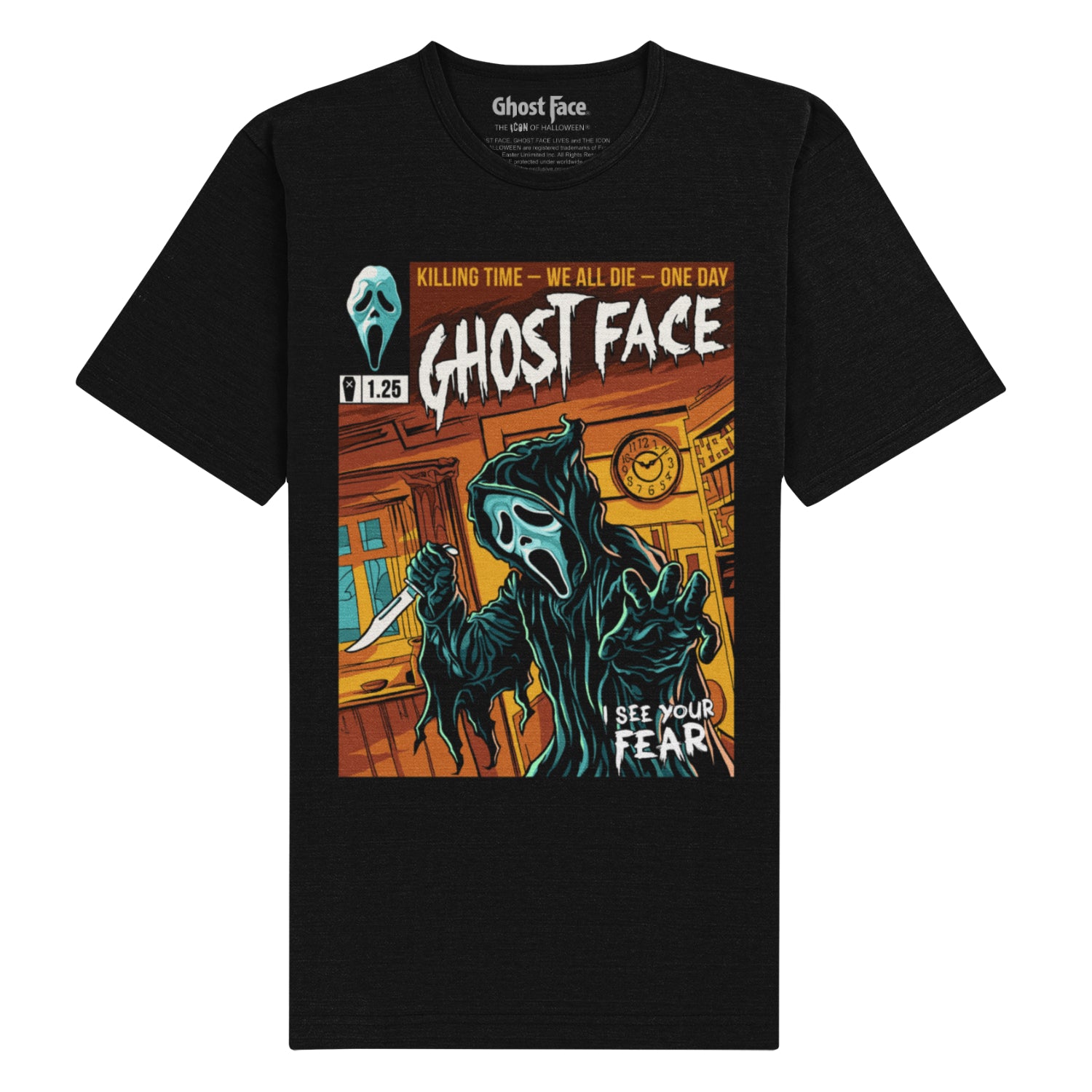 Ghostface - Comic Style Unisex Black T-Shirt