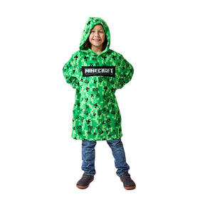 Minecraft Creepers & TNT Long Sleeve Boy's Wearable Hoodie Blanket