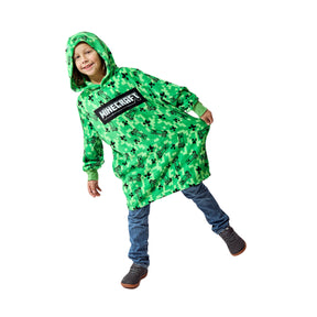 Minecraft Creepers & TNT Long Sleeve Boy's Wearable Hoodie Blanket
