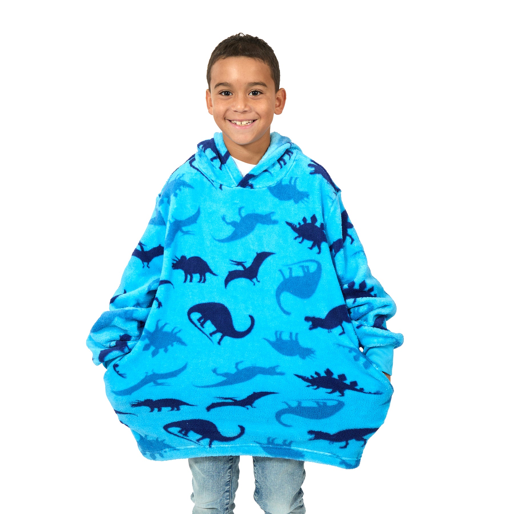 Bioworld Blue Fleece Dinosaur Kids Snoodie