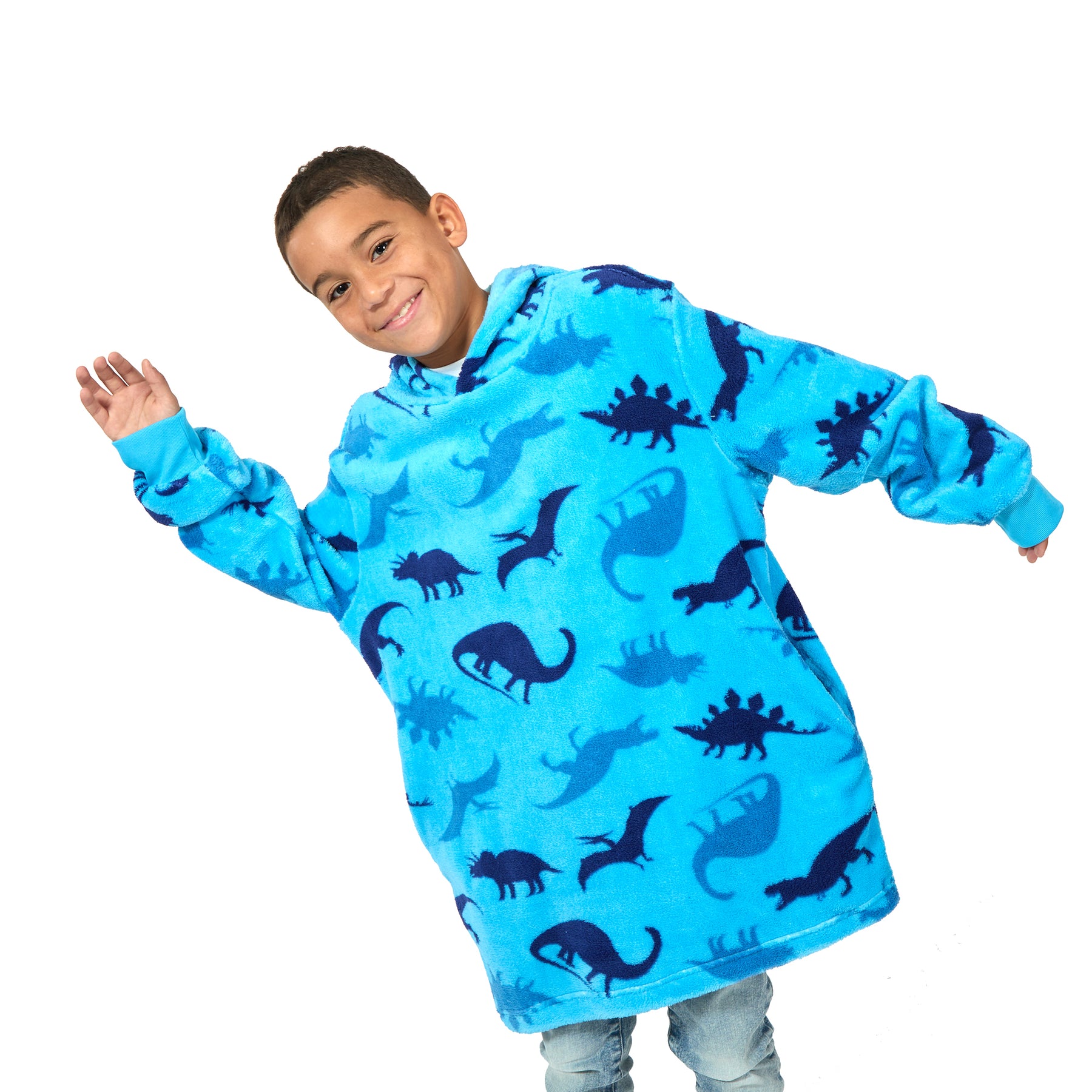 Bioworld Blue Fleece Dinosaur Kids Snoodie