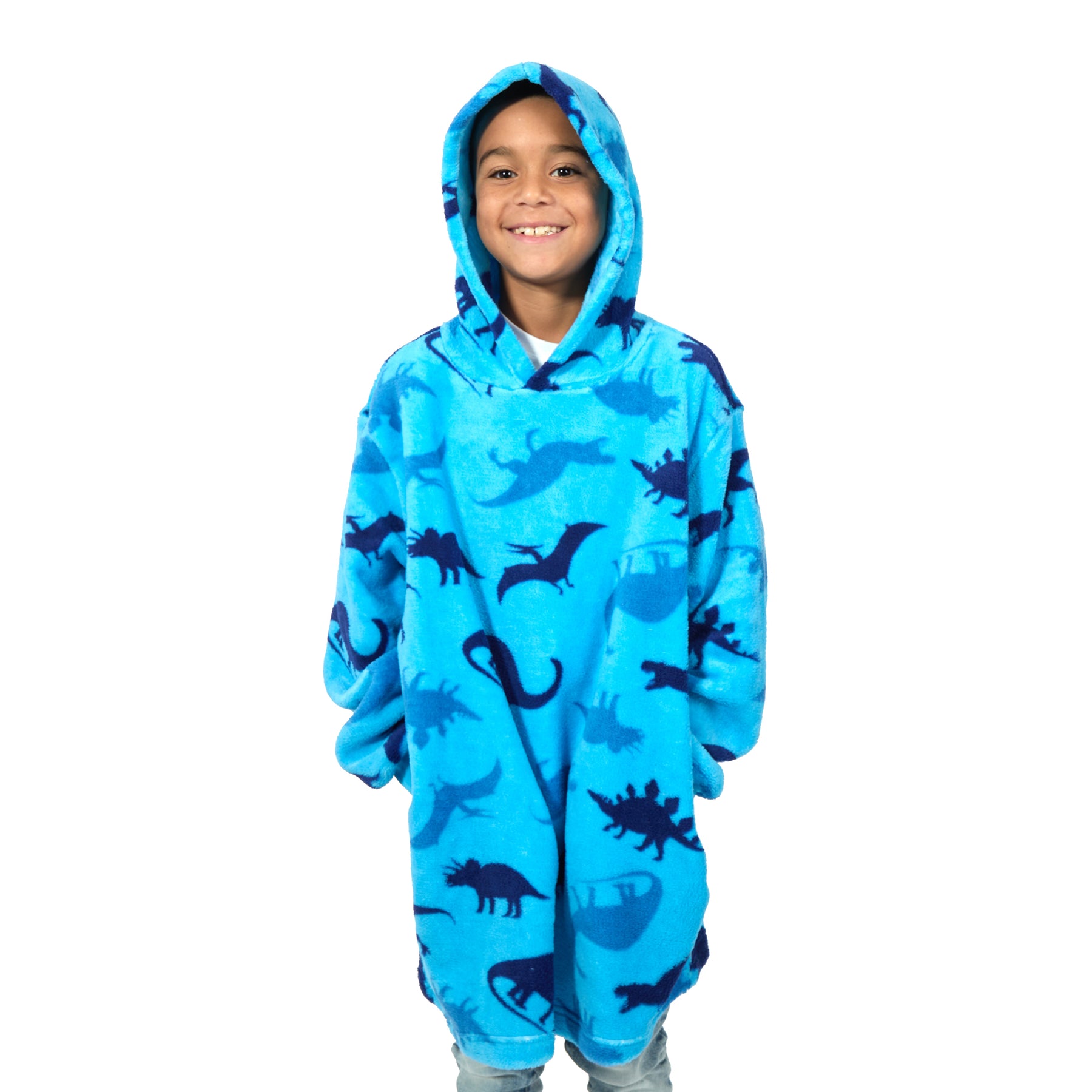 Bioworld Blue Fleece Dinosaur Kids Snoodie