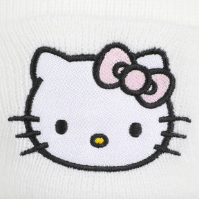 Hello Kitty Embroidered Cuff Beanie - White