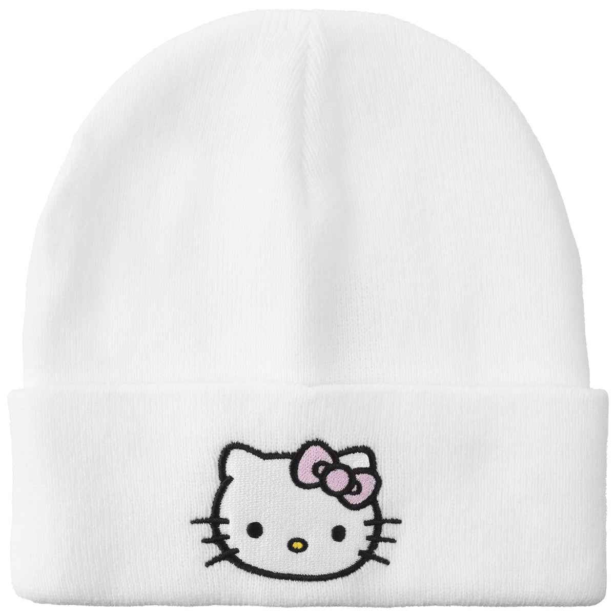 Hello Kitty Embroidered Cuff Beanie - White