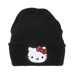 Hello Kitty Embroidered Cuff Beanie - Black