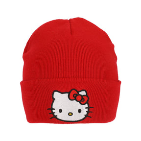 Hello Kitty Embroidered Cuff Beanie - Red